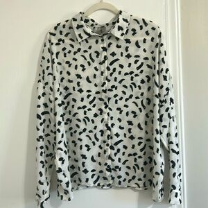 Batwing Blouse-Brush Stroke Print